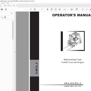 Heli 3.3-5T Balanceweight Forklift Truck with Engine Operator's Manual
