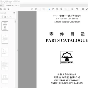 Heli 5-10t Forklift Truck (Diesel-Torque Converter) Parts Manual - PDF DOWNLOAD