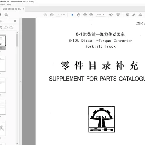 Heli 8-10t Diesel-Torque Converter Forklift Truck Parts Manual -  PDF DONWLOAD