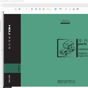 Heli Forklift 2000 系列 3.5-5T 发动机驱动的拖拉机 零件手册 PDF