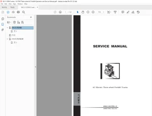 Heli Forklift AC Electric Three-wheel Forklift Trucks Service Manual PDF