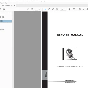 Heli Forklift AC Electric Three-wheel Forklift Trucks Service Manual PDF