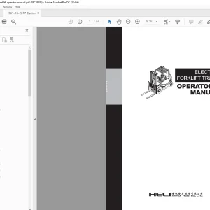Heli Forklift B-2 Electric Forklift Truck Operator`s Manual - PDF DOWNLOAD