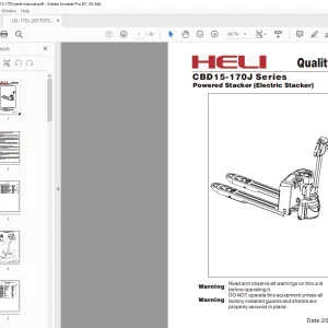 Heli Forklift CBD15-170J Series Powered Stacker (Electric Stacker) Quality Parts Manual