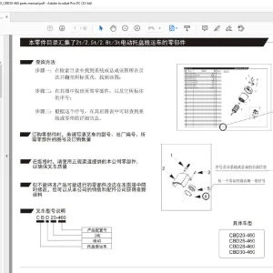 Heli Forklift CBD20-460 CBD25-460 CBD28-460 CBD30-460 Parts Manual