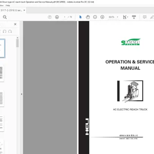 Heli Forklift G-SERIES 1.6t,2t AC Electric Reach Truck Operation & Service Manual