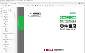 Heli Forklift G Series 2.0t/2.5t Battery Counterbalanced Forklift Truck Parts Manual