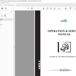 Heli Forklift G Series 2t, 2.5t AC Internal  Operation & Service Manual