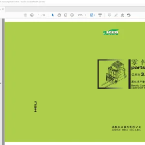 Heli Forklift G Series 3.0t,3.5t Electric Counterbalan-ced Forklift Truck Parts Manual - PDF DOWNLOAD