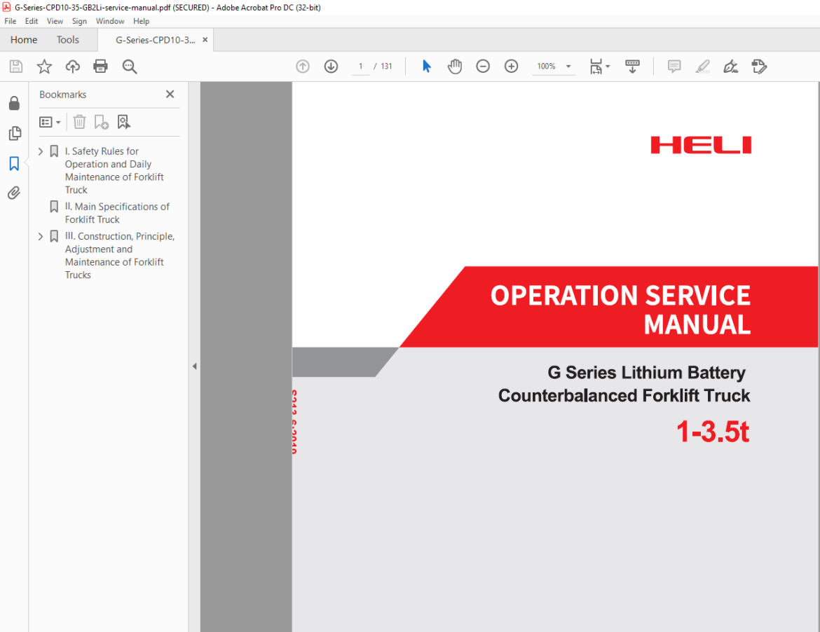 Heli Forklift G series 1-3.5t Lithium Battery Counterbalanced Forklift ...