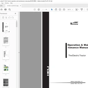 Heli Forklift G series 8-15t AC Electric Tractor Operation & Maintenance Manual