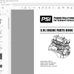 Heli Forklift GM 3.0L PSI, ENGINE PARTS Manual - PDF DOWNLOAD