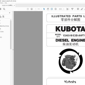 Heli Forklift Kubota V2403-M-E3B-AHFT-1 Diesel Engine Parts Manual - PDF Download