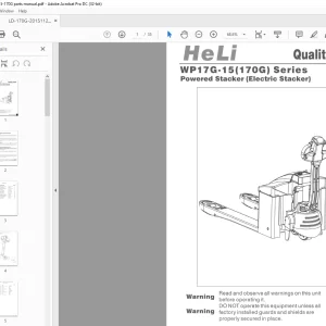Heli Forklift WP17G-15(170G) Series Powered Stacker (Electric Stacker) Parts Manual