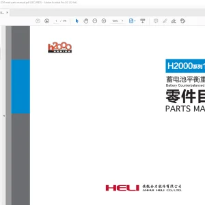 Heli Forklift h2000 系列 1-1.8t 电的 卡车 交流蓄电池平衡重式叉车 零件手册 - PDF DOWNLOAD