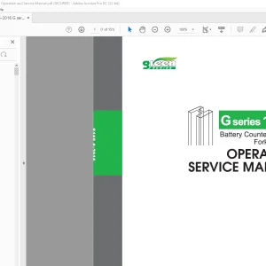 Heli G Series 1-3.5t Battery Counterbalanced Forklift Trucks Operation Service Manual