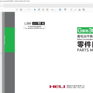 Heli G series 3.t,3.5t AC Battery Counterbalanced Forklift Truck Parts Manual