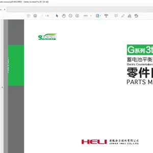 Heli G series 3.t,3.5t Electric Counterbalanced Forklift Truck Parts Manual PDF