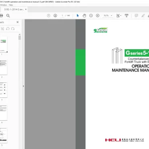 Heli G series 5-10t Counterbalanced Type Forklift Truck with Engine OPERATION& MAINTENANCE MANUAL