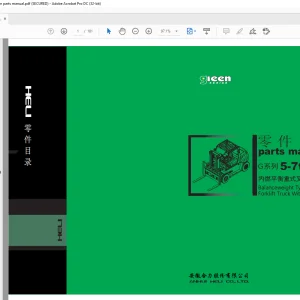 Heli G 系列 8.7t 配重式 带发动机叉车 零件目录 手动的  - PFD DOWNLOAD