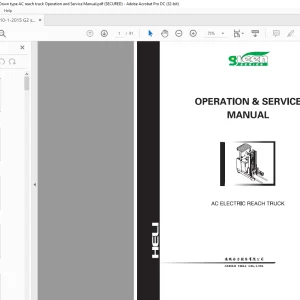 Heli G2 Series 1.6t,2tSit-Down Ac Reach Truck(Sit-on Type ) Operation & Service Manual