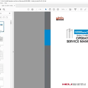 Heli H2000 Series1-3.5t Battery Forklift Trucks Operation Service Manual