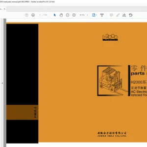 Heli H2000 系列 1-1.8t 交流蓄电池平衡重式叉车 零 件 目 录 手动的 PDF