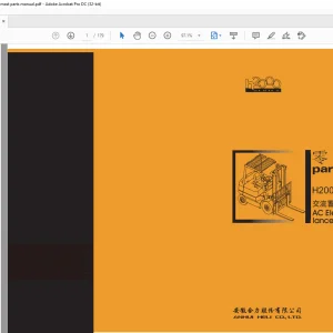 Heli H2000 系列 1-1.8t 交流蓄电池平衡重式叉车 零 件 目 录 手动的 PDF