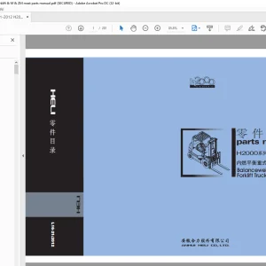 Heli H2000 系列 2-3.5t 配重式 带发动机叉车 引擎 零件手册 - PDF DOWNLOAD