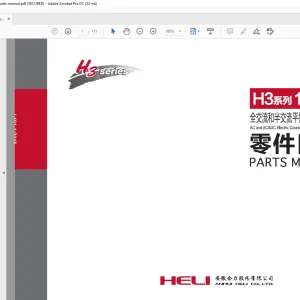  Heli H3 Series 1-1.8t AC and AC/DC Electric Counterbalanced Forklift Trucks Parts Manual