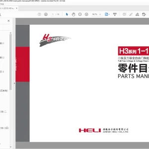Heli H3 Series 1-3.5t Full Free 2-Stage & 3-Stage Mast Lift System Parts Manual