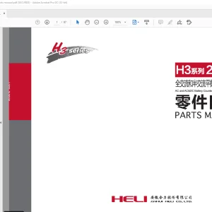 Heli H3 Series 2t,2.5t AC and AC&DC Electric Counterbalanced Forklift Trucks Parts Manual