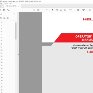 Heli H3C Series 1-10t Counterbalanced Forklift Truck with Engine Operator's Manual