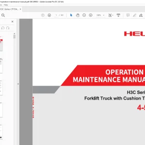 Heli H3C Series 4-5t Forklift Truck with Cushion Tire Operation & Maintenance Manual