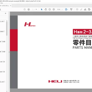 Heli H Series 1-3.5t Full Free 2-Stage & 3-Stage Mast Lift System Parts Manual