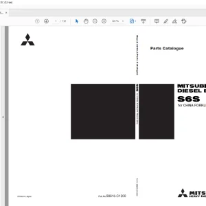 Heli MITSUBISHI S6S DIESEL ENGINE FORKLIFT TRUCK Parts Manual