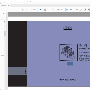 Heli h2000 系列 5t,7t 内燃平衡重式叉车 零件目录 手动的 PDF