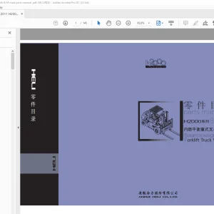 Heli h2000 系列 8t,10t 内燃平衡重式叉车 零件目录 手动的 -  PDF DOWNLOAD (Chinese)
