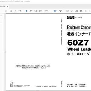 Hitachi 60Z7 Wheel Loader Equipment Parts Manual - PDF DOWNLOAD