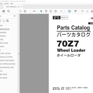 Hitachi 70Z7 Wheel Loader Parts Manual PNDCA0-1-3 - PDF DOWNLOAD