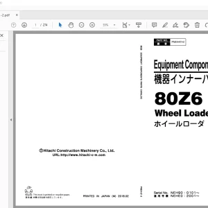 Hitachi 80Z6 Wheel Loader Parts Manual - PDF DOWNLOAD