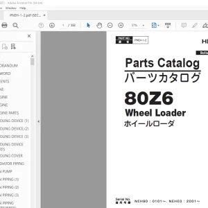 Hitachi 80Z6 Wheel Loader Parts Manual - PDF DOWNLOAD