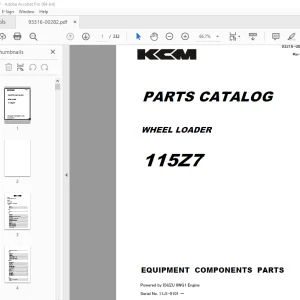 KCM 115Z7 Wheel Loader Parts Manual 93316-00282 - PDF DOWNLOAD