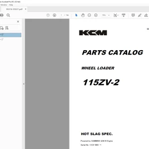KCM 115ZV-2 WHEEL LOADER PARTS MANUAL - PDF DOWNLOAD