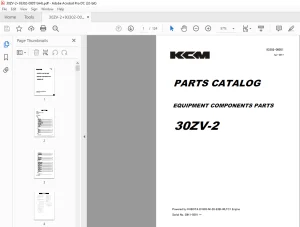 KCM 30ZV-2 EQUIPMENT COMPONENTS PARTS Manual