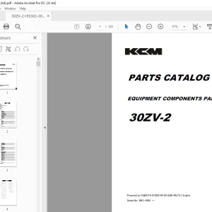 KCM 30ZV-2 EQUIPMENT COMPONENTS PARTS Manual
