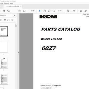 KCM 60Z7 Wheel Loader Parts Manual 93306-00320 - PDF DOWNLOAD