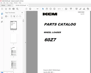KCM 60Z7 Wheel Loader Parts Manual 93306-00320 - PDF DOWNLOAD