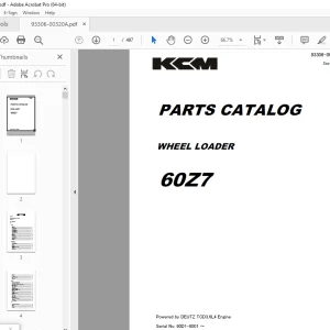 KCM 60Z7 Wheel Loader Parts Manual 93306-00320 - PDF DOWNLOAD
