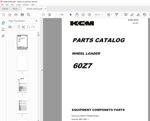 Download KCM 60Z7 Wheel Loader Parts Manual PDF